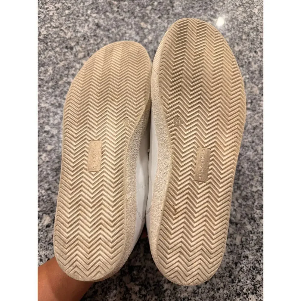 AllSaints White Leather Low-Top Sneakers Size 41